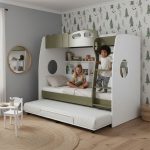 DOMINO Single Bunk Bed With Pull Out-Olive - Image 4