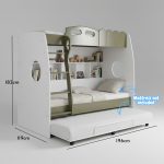 DOMINO Single Bunk Bed With Pull Out-Olive - Image 2