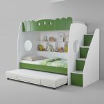 DOMINO Ladder Bunk Bed With Pull Out-Green - Image 3
