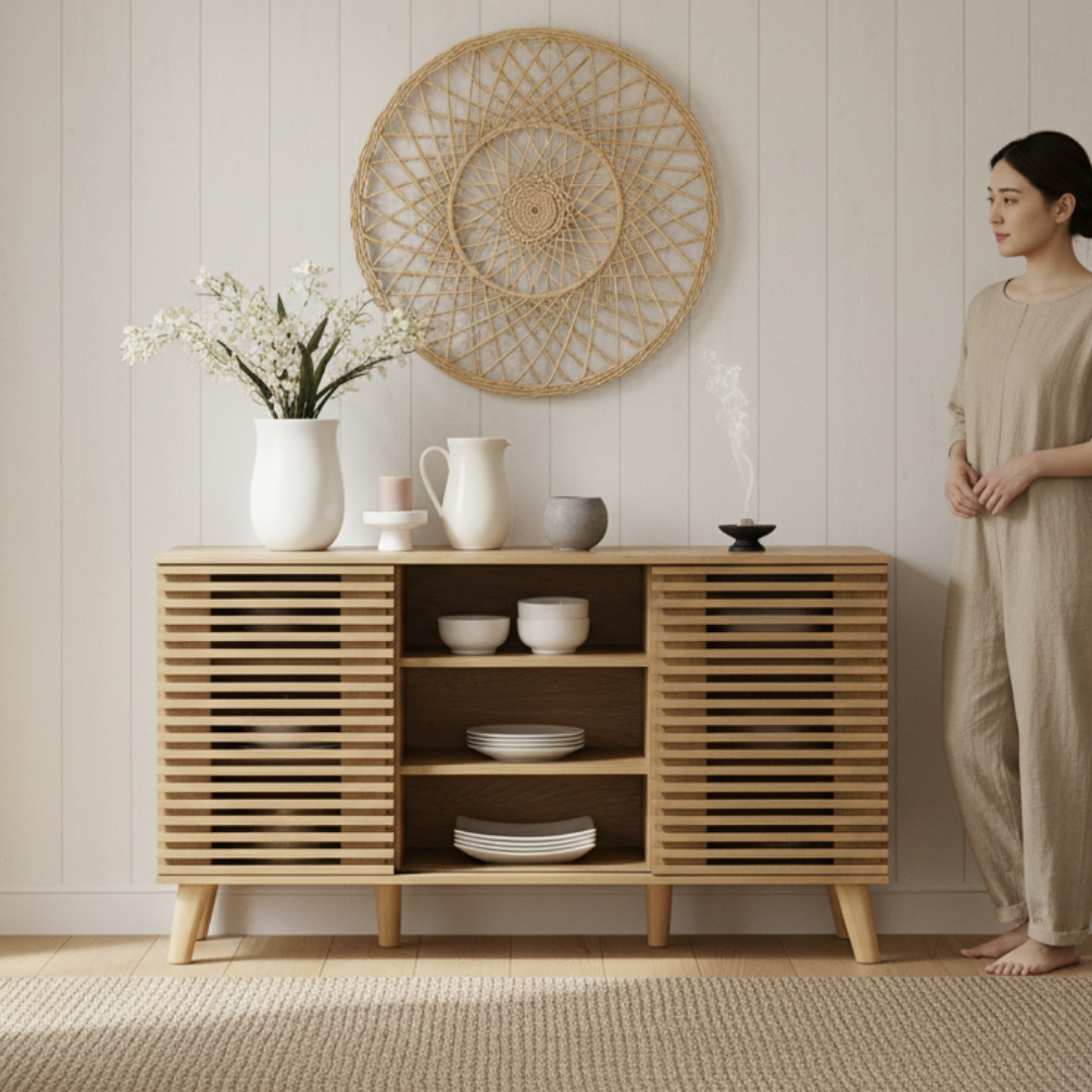 DREAMA SIDEBOARD-4 DREAMA 140cm Sideboard-Oak - Image 1