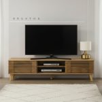 DREAMA 180cm Sliding Door TV Cabinet-Oak