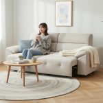 DROLTA 3 Seater Power Extended Sofa Bed-Beige