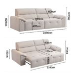 DROLTA 3 Seater Power Extended Sofa Bed-Beige - Image 3