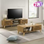 [Package] DREAMA 6 Feet 2 In 1 Living Set-Oak
