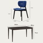 ELDA 4 Seater Dining Set-Blue - Image 3