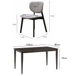 ELDA 4 Seater Dining Set-Grey - Image 3