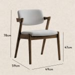 EVORA Solid Wood Dining Chair-Walnut - Image 6