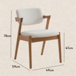 EVORA Solid Wood Dining Chair-Beech - Image 7
