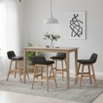 FLORA 1+4 Solid Wood Bar Set-Natural