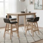 FLORA 1+4 Solid Wood Bar Set-Natural - Image 3