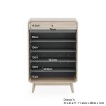 GALINA 1 Drawer 2 Door Shoe Cabinet-Oak - Image 4