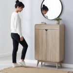 GALINA 1 Drawer 2 Door Shoe Cabinet-Oak - Image 2