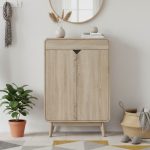 GALINA 1 Drawer 2 Door Shoe Cabinet-Oak