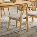 HADDEN Rattan Back Rest Dining Chair-Beech - Image 2