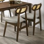 HADDEN Rattan Back Rest Dining Chair-Walnut - Image 4