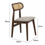 HADDEN Rattan Back Rest Dining Chair-Walnut - Image 3