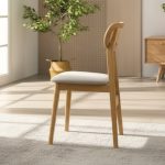 HADDEN Rattan Back Rest Dining Chair-Beech - Image 3