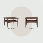 HOBET Solid Wood Coffee Table-Cocoa - Image 5