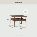 HOBET Solid Wood Coffee Table-Cocoa - Image 7