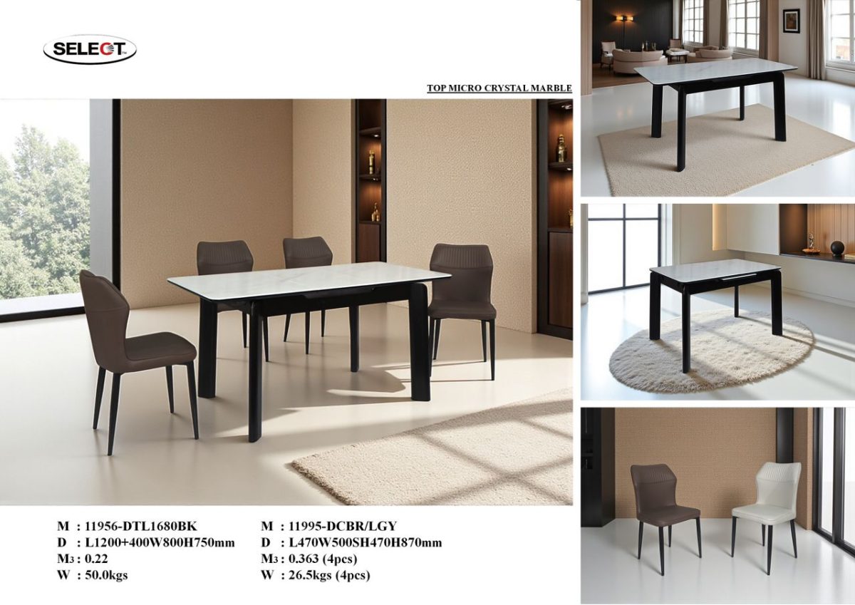 11956-DTL1680BK - Dining Table Black - Image 3