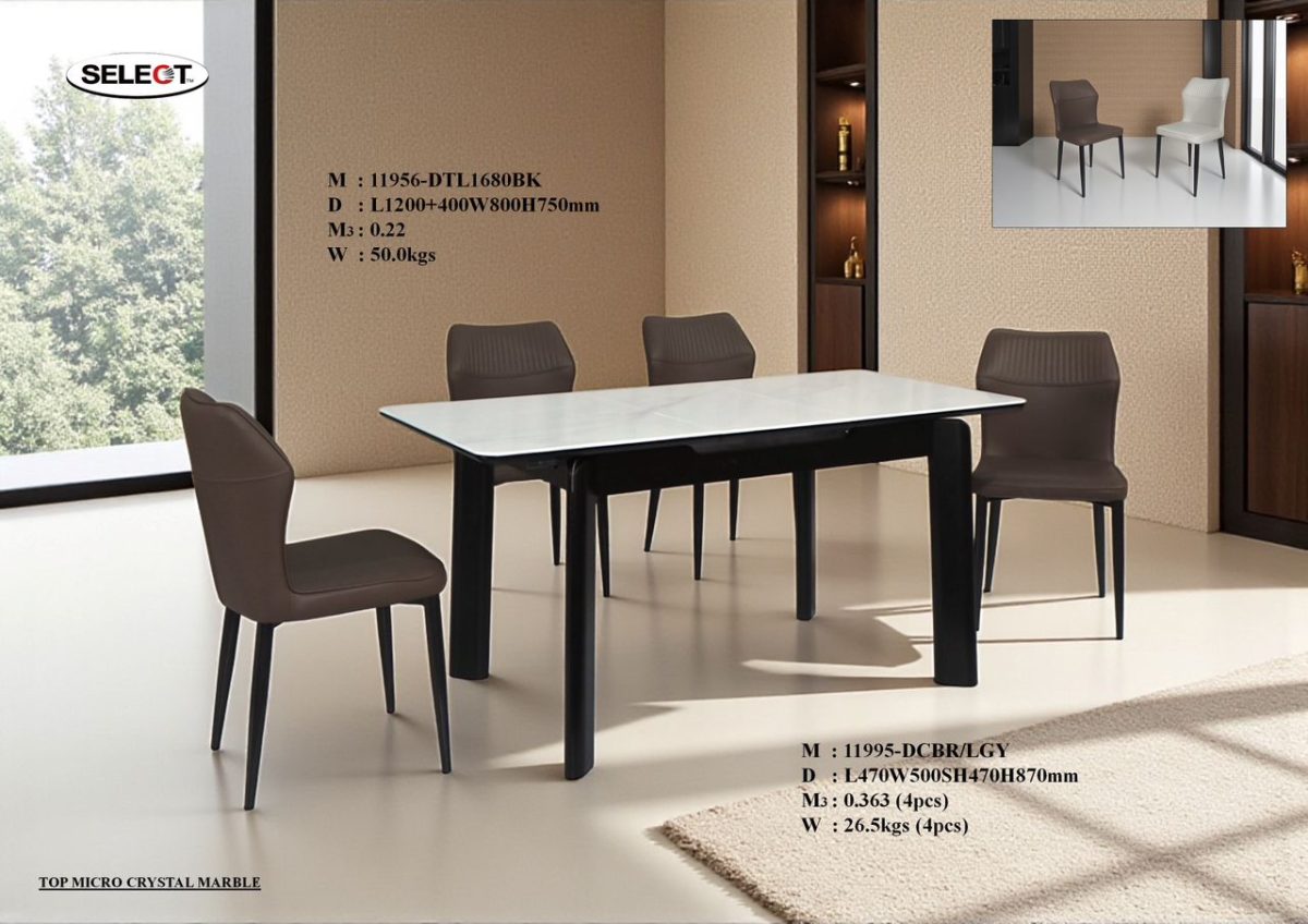 11956-DTL1680BK - Dining Table Black - Image 4