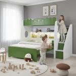 JOEY Ladder Trio Bunk Bed-Green