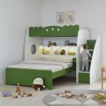 JOEY Ladder Trio Bunk Bed-Green - Image 2