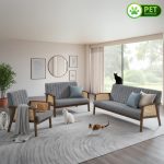 KALIKA 123 Seater Pet Friendly Sofa Set-Grey