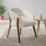 KALUA Wooden Lounge Chair-Cream Fleece - Image 8