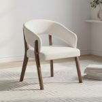 KALUA Wooden Lounge Chair-Cream Fleece