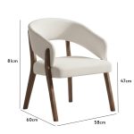 KALUA Wooden Lounge Chair-Cream Fleece - Image 3