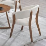 KALUA Wooden Lounge Chair-Cream Fleece - Image 4