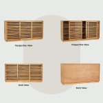 KYOTO 3 Door Storage Cabinet-Oak - Image 7