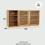 KYOTO 3 Door Storage Cabinet-Oak - Image 8