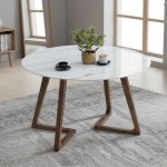 LOPEZ D120cm Sintered Stone Dining Table-Walnut