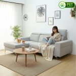 LUCINDA Pet Friendly L Shaped  Sofa-Light Grey