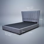 MAGNUS Queen Wing Back Divan Bed-Grey - Image 5