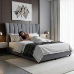 MAGNUS Queen Wing Back Divan Bed-Grey - Image 2