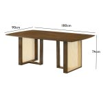 MALMO Full Solid Wood Dining Table Walnut-2 Sizes - Image 5