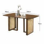 MALMO Full Solid Wood Dining Table Walnut-2 Sizes - Image 4