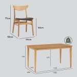 MEISI 4 Seater Dining Set-Natural - Image 6