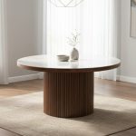 MOLLA D133cm Sintered Stone Round Dining Table-2 Colors - Image 2