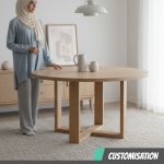 [Customisation] OMAR Solid Wood Round Dining Table