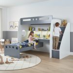 ORCA Ladder Bunk Bed With Study Desk-Grey - Image 2