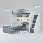 ORCA Ladder Bunk Bed With Study Desk-Grey - Image 3