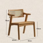 PADILLA Full Solid Wood Dining Chair-Beech - Image 3