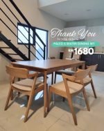 PALCO 6 Seater With Bench Dining Set-Beech - Image 4