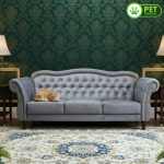 POLGARA 3Seater Chesterfield Sofa-Grey - Image 2
