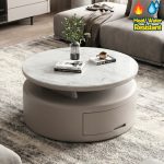 ROLANDO Dia80cm Crystal Marble Top Coffee Table