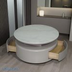 ROLANDO Dia80cm Crystal Marble Top Coffee Table - Image 2